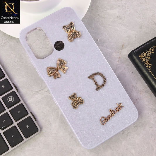 Oppo A53 Cover - Blue - New Trendy 3D Bow And Rhinestone Glitter Case