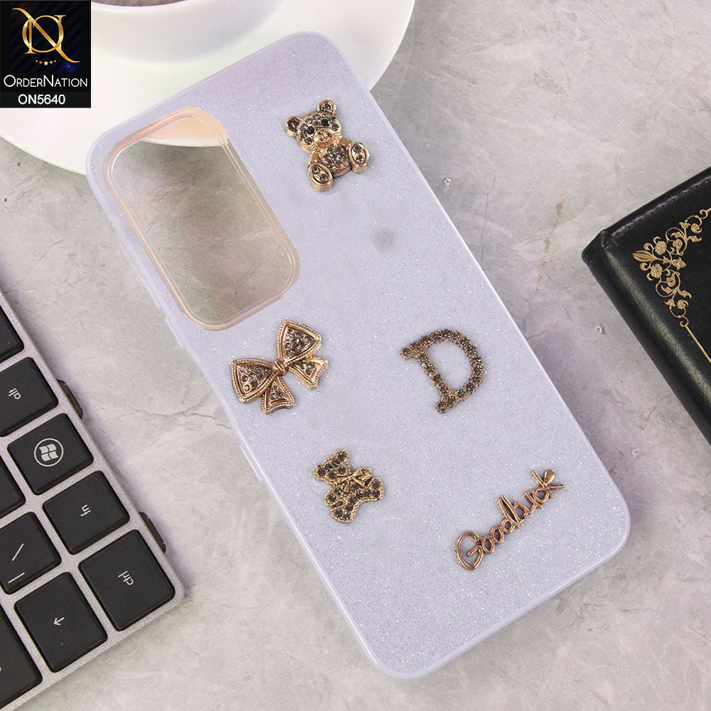 Infinix Hot 60 Cover - Blue - New Trendy 3D Bow And Rhinestone Glitter Case