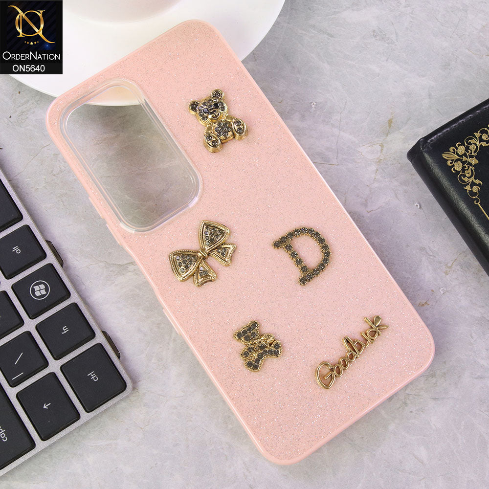 Infinix Hot 60 Cover - Pink - New Trendy 3D Bow And Rhinestone Glitter Case