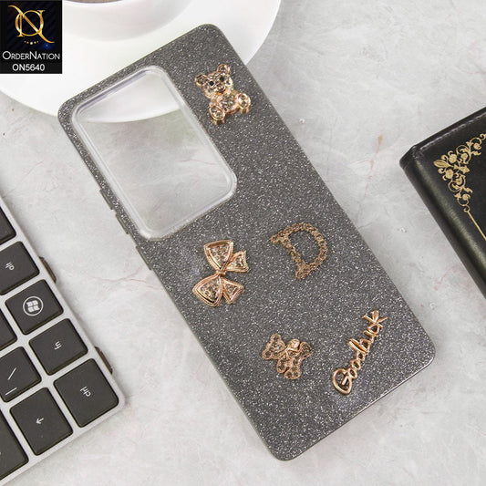Infinix Hot 50 Pro Plus Cover - Black - New Trendy 3D Bow And Rhinestone Glitter Case