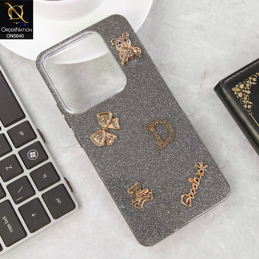 Xiaomi Redmi Note 14 4G Cover - Black - New Trendy 3D Bow And Rhinestone Glitter Case