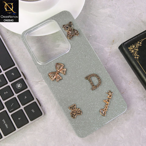 Xiaomi Redmi Note 14 4G Cover - Gray - New Trendy 3D Bow And Rhinestone Glitter Case