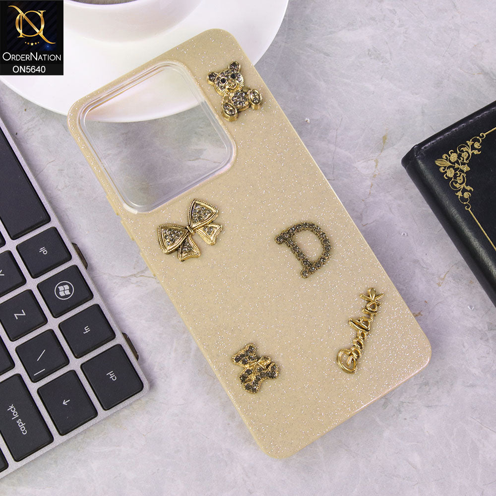 Xiaomi Redmi Note 14 4G Cover - Brown - New Trendy 3D Bow And Rhinestone Glitter Case