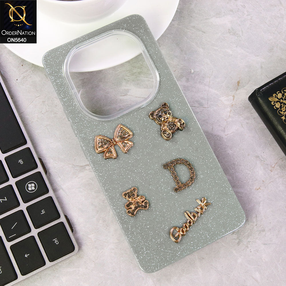 Xiaomi Redmi Note 14 Pro 4G Cover - Gray - New Trendy 3D Bow And Rhinestone Glitter Case