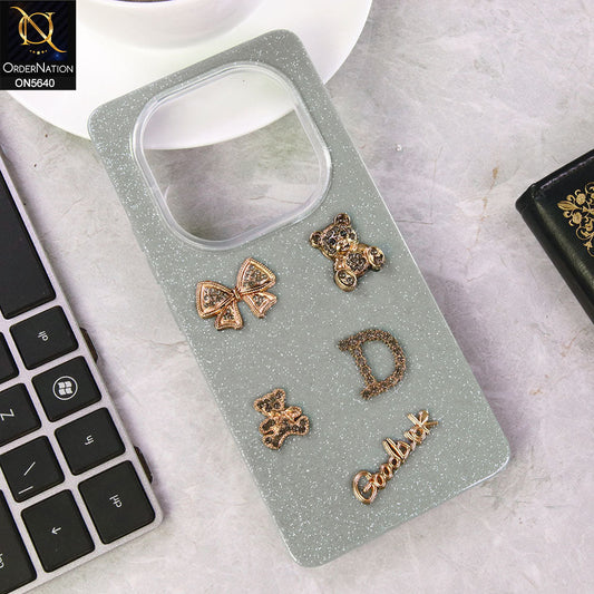 Xiaomi Redmi Note 14 Pro 4G Cover - Gray - New Trendy 3D Bow And Rhinestone Glitter Case