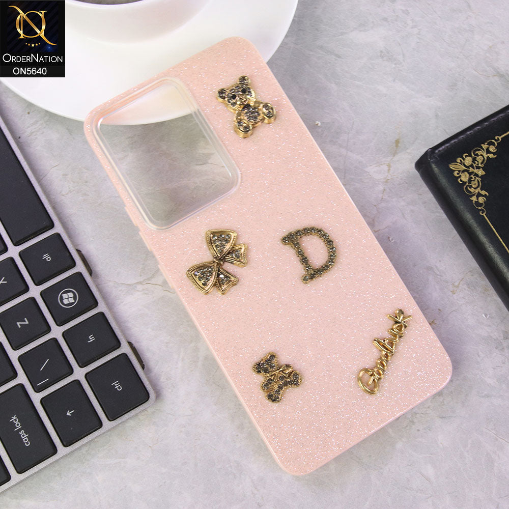 Oppo Reno 13F 5G Cover - Pink - New Trendy 3D Bow And Rhinestone Glitter Case