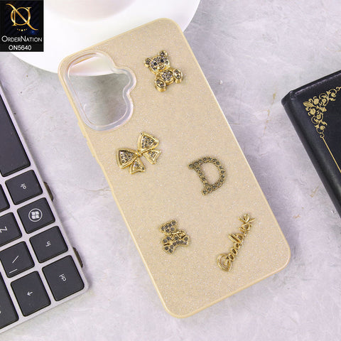 Infinix Smart 10 Cover - Brown - New Trendy 3D Bow And Rhinestone Glitter Case