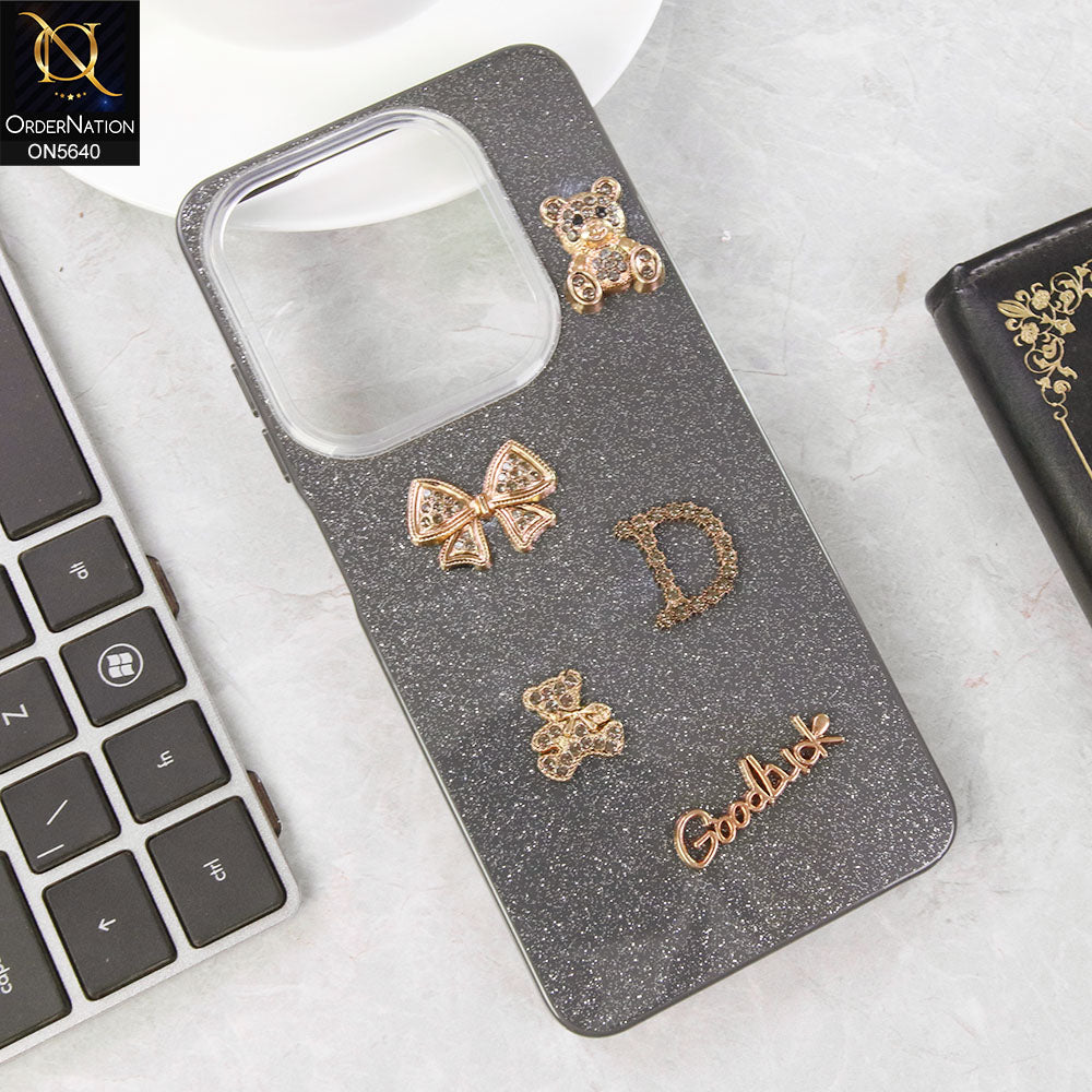 Infinix Smart 8 HD Cover - Black - New Trendy 3D Bow And Rhinestone Glitter Case