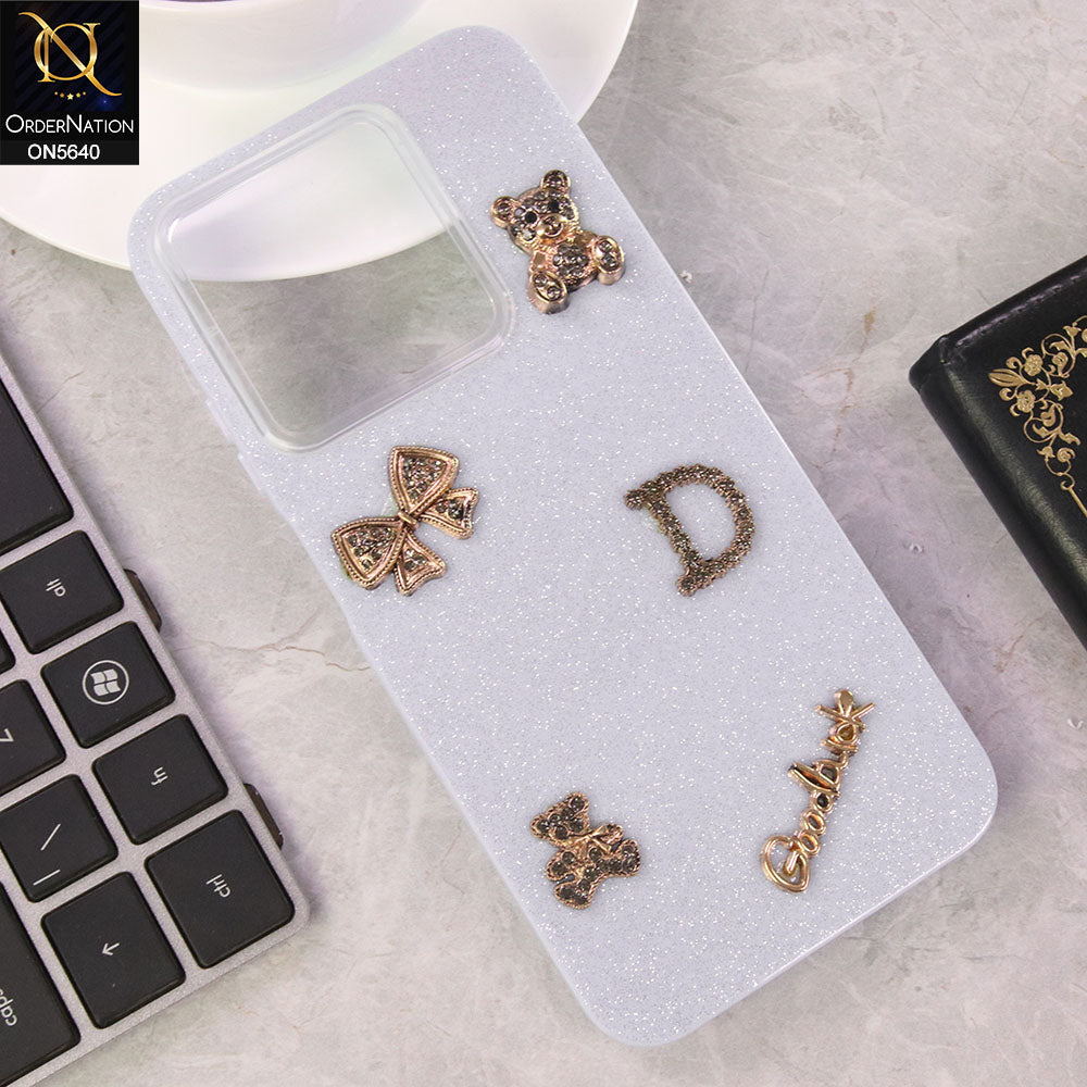 Infinix Smart 9 Cover - Blue - New Trendy 3D Bow And Rhinestone Glitter Case