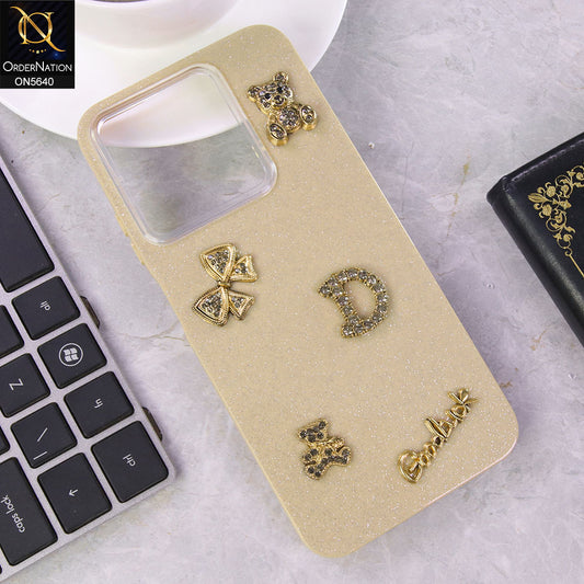 Infinix Smart 9 Cover - Brown - New Trendy 3D Bow And Rhinestone Glitter Case