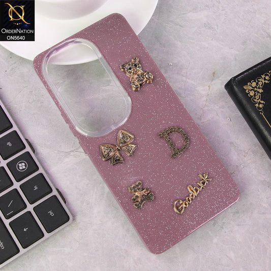 Vivo V40e Cover - Purple - New Trendy 3D Bow And Rhinestone Glitter Case