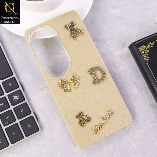 Vivo V40 Cover - Brown - New Trendy 3D Bow And Rhinestone Glitter Case