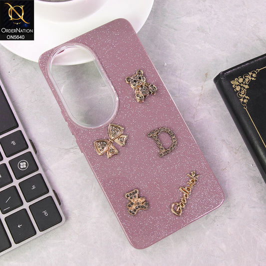 Vivo V50 Cover - Purple - New Trendy 3D Bow And Rhinestone Glitter Case