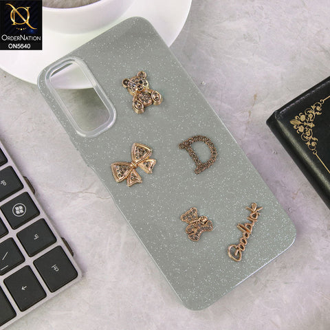 Vivo Y20s Cover - Gray - New Trendy 3D Bow And Rhinestone Glitter Case