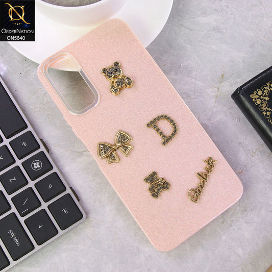 Vivo Y20a Cover - Pink - New Trendy 3D Bow And Rhinestone Glitter Case