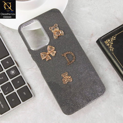 Vivo Y32 Cover - Black - New Trendy 3D Bow And Rhinestone Glitter Case