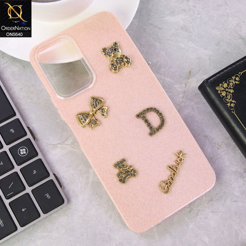 Vivo Y21 Cover - Pink - New Trendy 3D Bow And Rhinestone Glitter Case