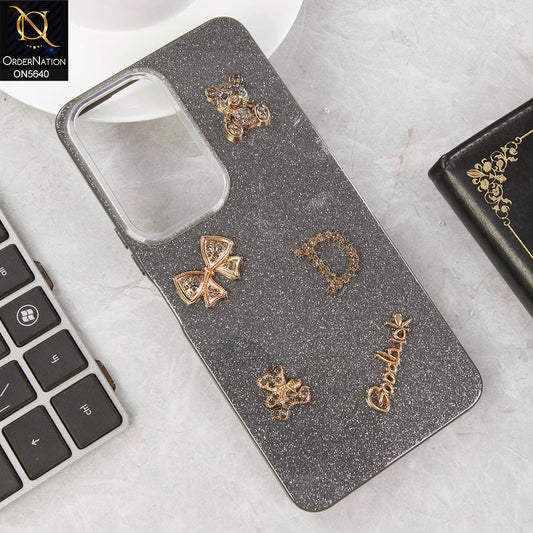 Vivo Y29s Cover - Black - New Trendy 3D Bow And Rhinestone Glitter Case