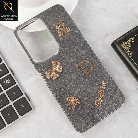 Vivo Y29s Cover - Black - New Trendy 3D Bow And Rhinestone Glitter Case