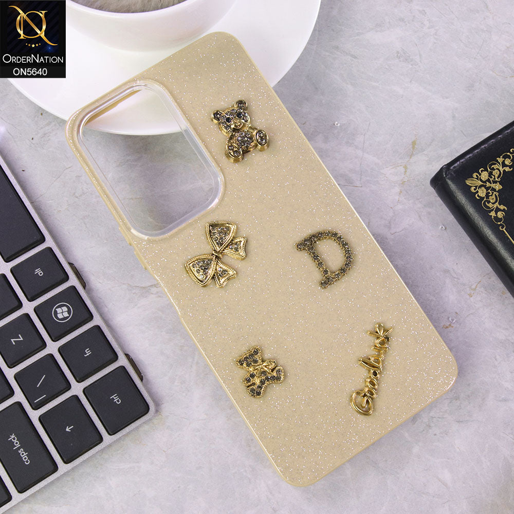 Vivo Y29s Cover - Brown - New Trendy 3D Bow And Rhinestone Glitter Case