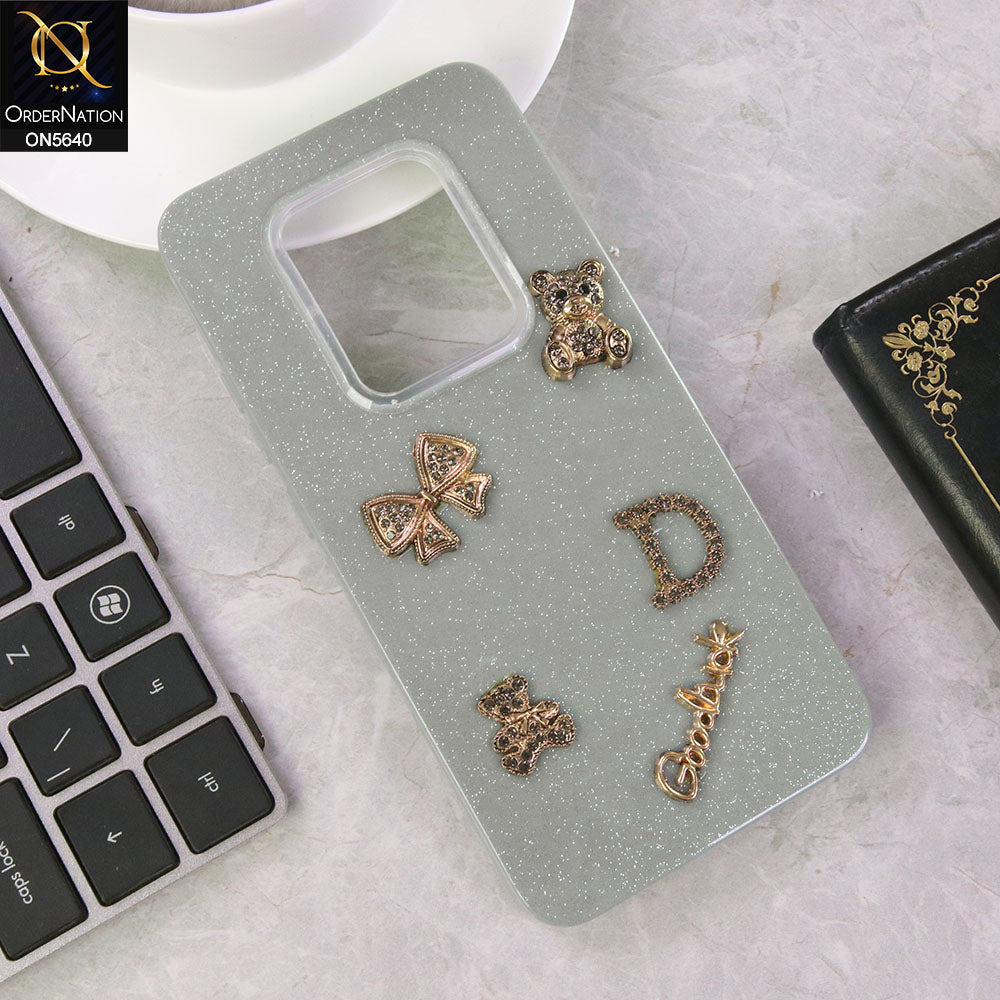 Vivo Y51 (2020 September) Cover - Gray - New Trendy 3D Bow And Rhinestone Glitter Case