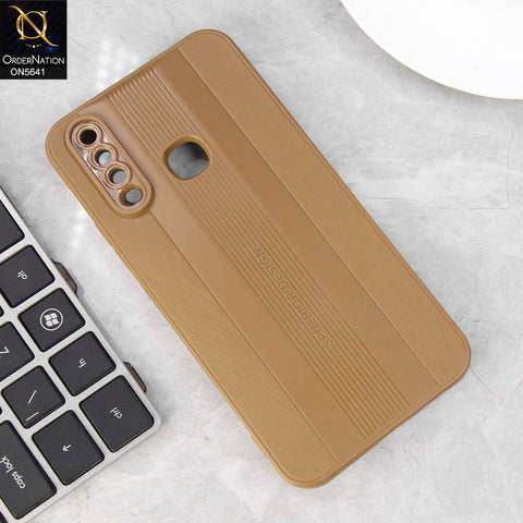 Vivo Y17 Cover - Brown -New Tpu Soft Sillica gel Case