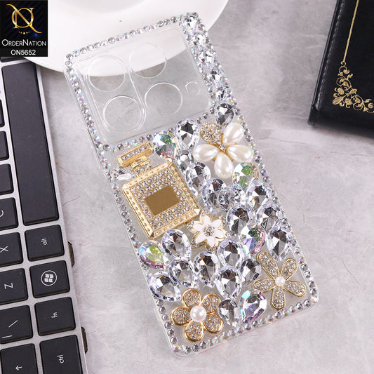 Infinix Note 40 Cover - Design1 -  New Luxurious 3D Bling RhineStone Case