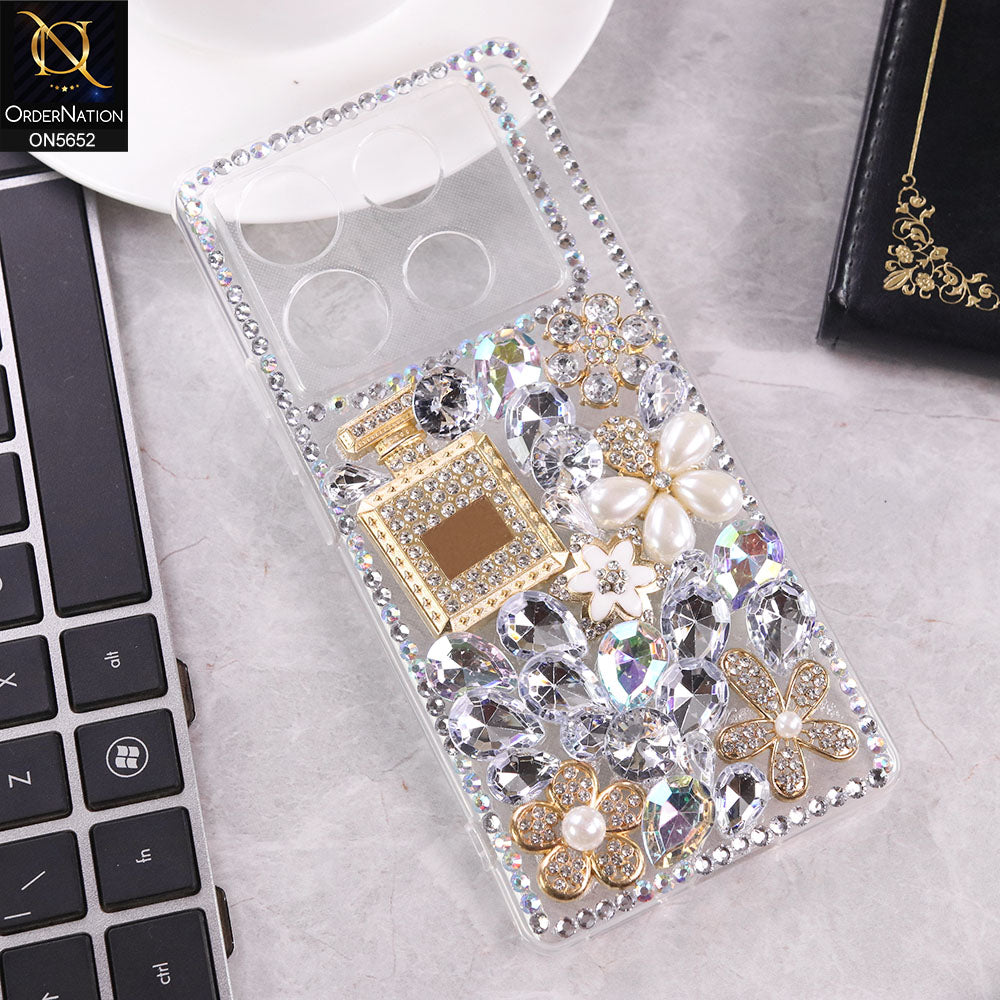 Infinix Note 40 Pro Cover - Design1 -  New Luxurious 3D Bling RhineStone Case