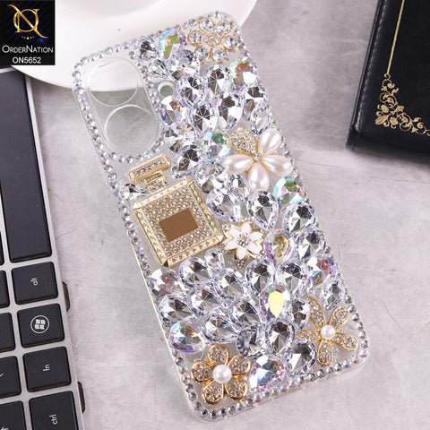 Realme Note 60 Cover - Design1 -  New Luxurious 3D Bling RhineStone Case