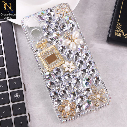 Samsung Galaxy M07 Cover - Design1 -  New Luxurious 3D Bling RhineStone Case