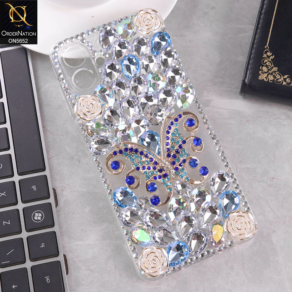 Samsung Galaxy M07 Cover - Design2 -  New Luxurious 3D Bling RhineStone Case