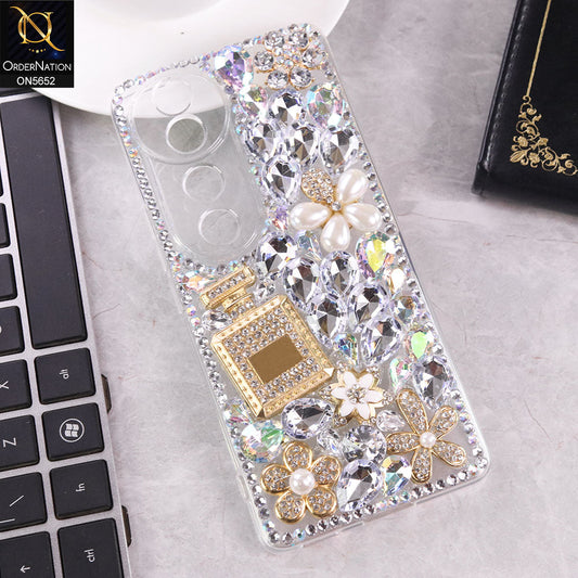 Vivo V40 Cover - Design1 -  New Luxurious 3D Bling RhineStone Case