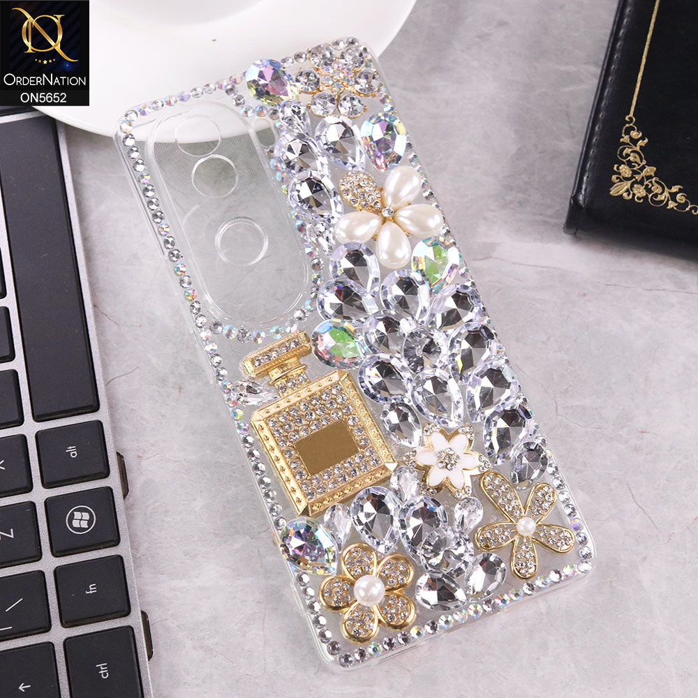 Vivo V40e Cover - Design1 -  New Luxurious 3D Bling RhineStone Case