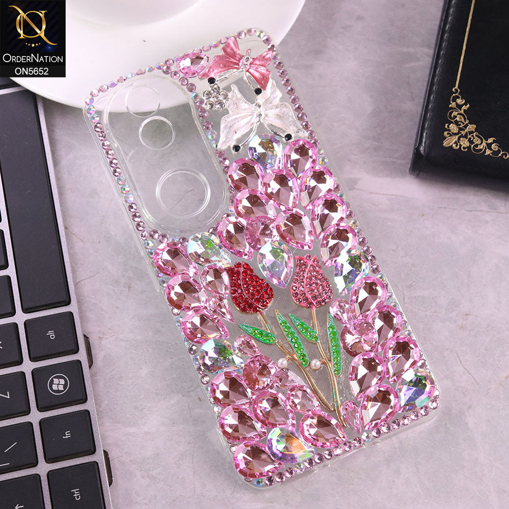 Vivo V50 Cover - Design4 -  New Luxurious 3D Bling RhineStone Case