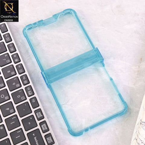 Samsung Galaxy Z Flip 7 Cover - Blue - New Slim Air Bag Back Screen Glass Protector Case Designed By GKK
