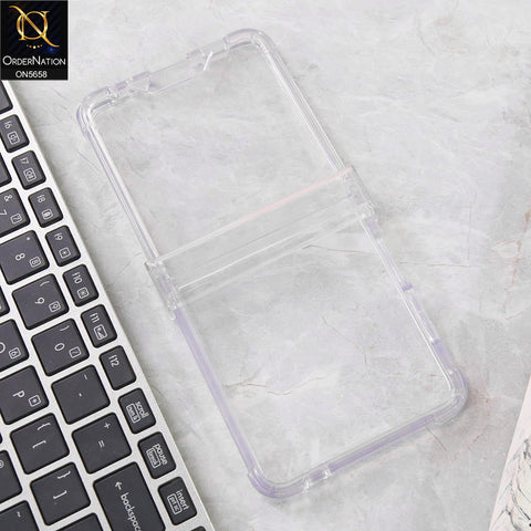 Samsung Galaxy Z Flip 7 Cover - Clear - New Slim Air Bag Back Screen Glass Protector Case Designed By GKK