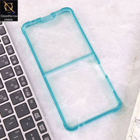 Samsung Galaxy Z Flip 7 Cover - Blue - New Slim  AirBag Back Screen Glass Protector Case Designed By GKK