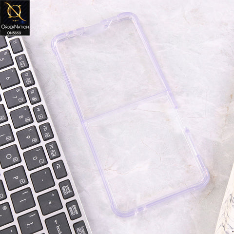 Samsung Galaxy Z Flip 7 Cover - Light Purple - New Slim  AirBag Back Screen Glass Protector Case Designed By GKK