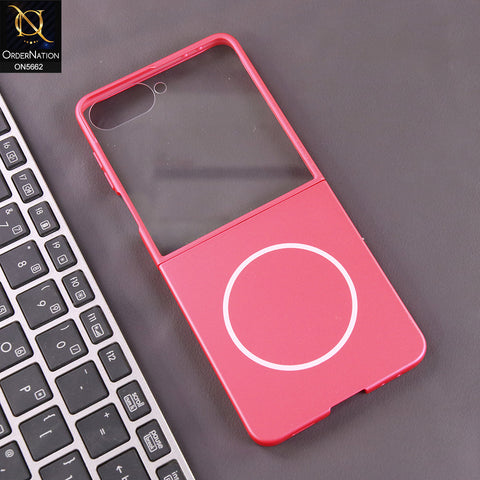 Samsung Galaxy Z Flip 7 Cover - Red -  New Premium Ultra Thin Pc WIth Contrast Color And Built-in MagSafe Designed By GKK