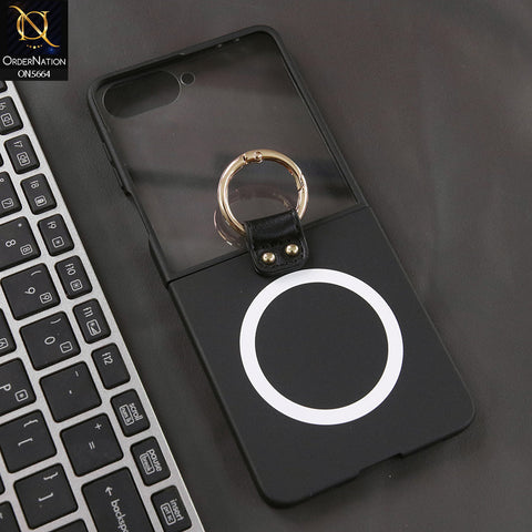 Samsung Galaxy Z Flip 7 Cover - Black - New Premium Quality Ultra Thin Pc Shell Case With MagSafe And Ring Designed By GKK