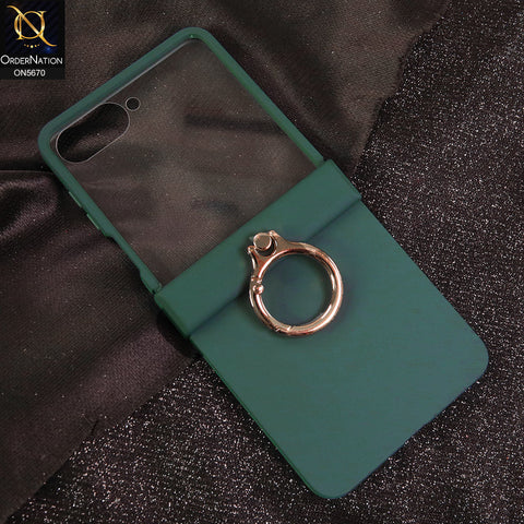 Samsung Galaxy Z Flip 7 Cover - Green - New Premium  Ultra Thin Pc Hinge Box With Ring And Front Protection Designed By GKK