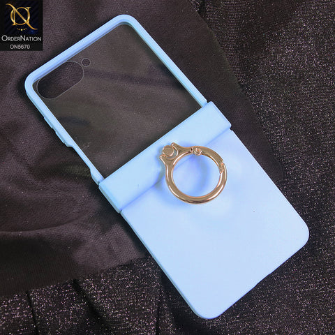 Samsung Galaxy Z Flip 7 Cover - Sky Blue - New Premium  Ultra Thin Pc Hinge Box With Ring And Front Protection Designed By GKK