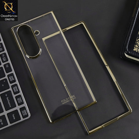 Samsung Galaxy Z Fold 7 Cover - Golden - New Premium Quality Pc Shell Case With Sepaarte Tempered Film Designed By GKK