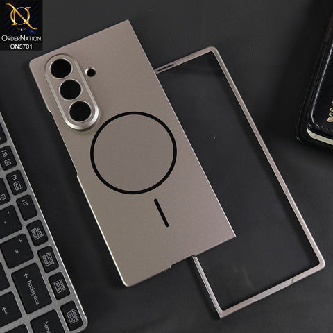 Samsung Galaxy Z Fold 7 Cover - Golden - New Premium Quality Pc Shell Case With Sepaarte Tempered Film Designed By GKK