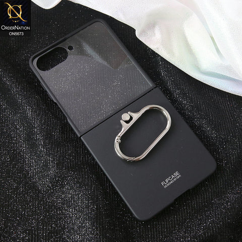 Samsung Galaxy Z Flip 7 Cover - Black - New Premium Quality Pc Shell Case With Kick Stand And Holding Options Designed By GKK