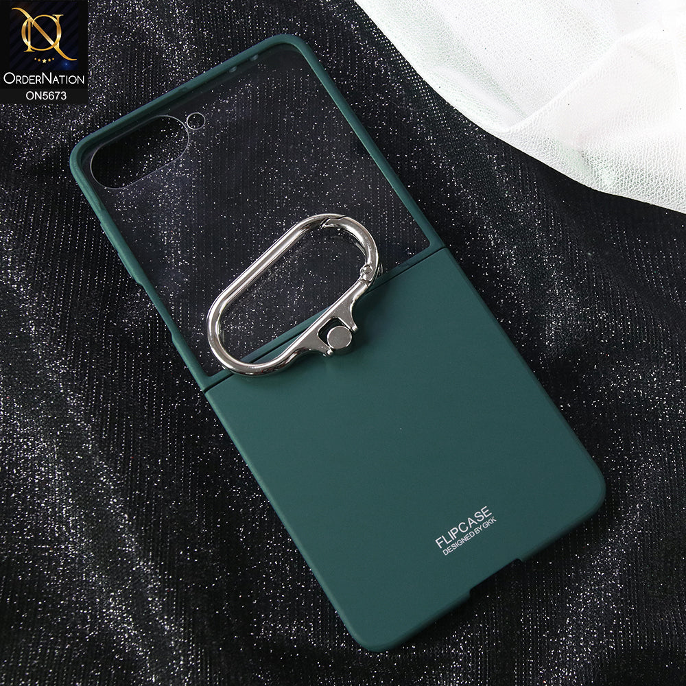 Samsung Galaxy Z Flip 7 Cover - Green - New Premium Quality Pc Shell Case With Kick Stand And Holding Options Designed By GKK