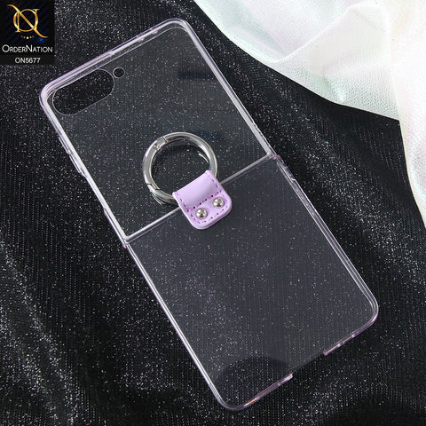 Samsung Galaxy Z Flip 7 Cover - Purple - New Slim High Quality Pc Shell Case With Ring And Holding Options Designed By GKK
