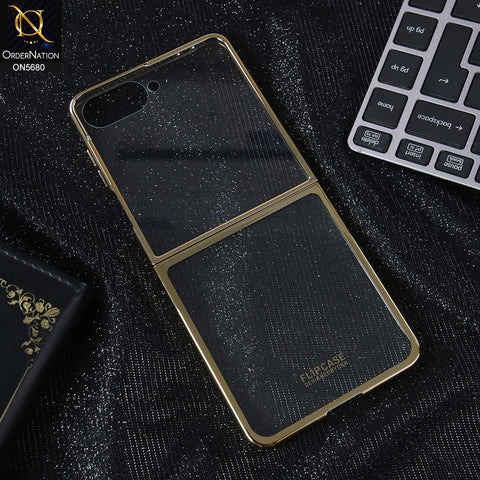 Samsung Galaxy Z Flip 7 Cover - Golden - New Premium  Pc Shell Case With Separate Tempered Film And Glass Protecttion Designed By GKK