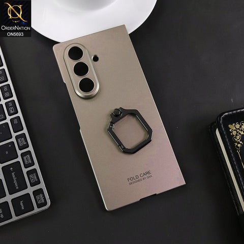 Samsung Galaxy Z Fold 7 Cover - Golden - New Premium Quality Pc Shell Case With Ring Designed By GKK