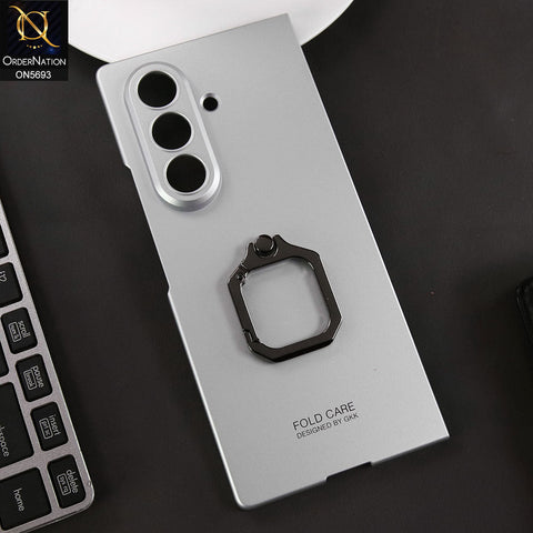 Samsung Galaxy Z Fold 7 Cover - White - New Premium Quality Pc Shell Case With Ring Designed By GKK